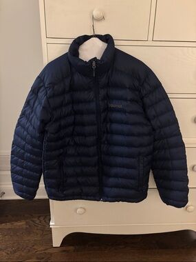 Marmot Men’s Navy Quilted Down Puffer Jacket